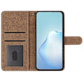 Miniatyrbillede 3 af 5: Kompatibel til Oppo A79 5G Linjer Præget Mobiltelefon Etui Foldbart Stativ PU Læder Cover Grey