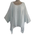 Miniatyrbilde 1 av 5: Dame Casual Plus Size Løs Bomull Lin Solid Farge Topper Skjorte Bluse