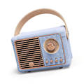 Miniatyrbilde 2 av 4: Bluetooth Høyttaler Kompakt Bærbar Retro Look HIFI Stereo Lyd Multifunksjonell Trådløs Høyttaler med Batteri Lyseblå