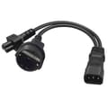 Y-splitter Adapterkabel IEC320 C14 Hane till C5+EU4.8mm Hona Strömkabel