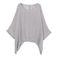 Miniatyrbilde 3 av 5: Dame Casual Plus Size Løs Bomull Lin Solid Farge Topper Skjorte Bluse