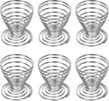 6 X Äggkoppar i rostfritt stål Ståltråd Spiralformad fjäder
