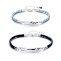 Miniatyrbilde 1 av 5: 2 stk. Legering Par Armbånd Justerbare Kjede Armbånd Temperatur Endring Farge Humør Matchende Armbånd