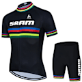 Pikkukuva 1 / 5: SRAM Miesten Pyöräilyvaatteet Kesä Miesten Setit 2023 Mtb Set Urheiluvaatteet Shortsit Univormu Jersey Housut Mies Vaatteet Paita Ruokalappu White S