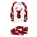 Miniatyrbild 1 av 3: Jul familj matchande rutig älghuvud print pyjamas set Julpyjamas hemkläder Men XL