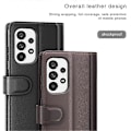 Miniatyrbillede 4 af 5: Kompatibel med Samsung Galaxy A53 5G Wallet Case Split Læder Ægte Læder Folio Flip Stand Stødsikkert Cover Black
