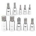 Miniatyrbillede 2 af 5: 10 stk. 12-kantet Triple Square Splined Bit Top Sæt M4-M18 1/4\" 3/8\" 1/2\" Drev Reparationsværktøjssæt