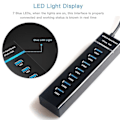 Miniatyrbillede 2 af 5: USB 3.0 Hub USB Hub 3.0 Multi USB Splitter Hub 7 Port Multiple Expander USB Hub