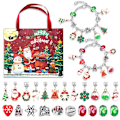 Miniatyrbild 1 av 5: Mode Jul Adventskalender Xmas Blind Box Charm DIY Armband Making Set Handheld 24 Countdown Calendar DIY Smycken Present style 14