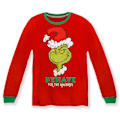 Miniatyrbild 1 av 4: Jul familj matchande pyjamas Grinch print topp randiga byxor pyjamas set Men M
