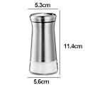 Miniatyrbillede 2 af 5: Salt- og pebersæt - Krydderidispensor med justerbare hældningshuller - Rustfrit stål & glas