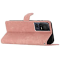 Miniatyrbillede 3 af 5: Kompatibel med TCL 40 SE Etui med Håndledsrem Hud-berørings Wallet Læder Telefon Cover PinkGold