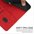 Miniatyrbillede 4 af 5: Kompatibel til Samsung Galaxy A36 5G Telefon Cover Præget PU Læder Wallet Stand Case Red