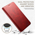 Miniatyrbillede 4 af 5: SUTENI Kompatibel til iPhone 15 Pro Max Simpel Læder Etui Wallet Telefon Cover Red