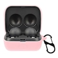 Pikkukuva 1 / 5: Yhteensopiva Sony LinkBuds -kuulokkeiden silikonikotelon kanssa, yksivärinen nappikuulokkeiden latauskotelon suojus soljella Pink
