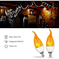 Miniatyrbild 2 av 5: Axh Flamma Ljuslampa LED 2W E14 Flammeffekt Glödlampor Dimbar Ljusstake Glödlampor För Hem Trädgård Fest Halloween Jul Dekoration