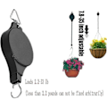 Miniatyrbild 2 av 4: 4-pack svart infällbar växtrulle blomkorg krok hängande krukor justerbar