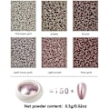 Miniatyrbild 5 av 5: 6 Lådor Roséguld Krom Nagelpulver, Metalliskt Nagelkonst Pigmentpulver Set, Glänsande Nagelglitterpulver med Magisk Spegeleffekt för Nagelkonst Design Dekor