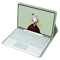 Pikkukuva 1 / 5: YT098B-A Yhteensopiva iPad Air (2020) / (2022) Pyöreät näppäimet Langaton Bluetooth-näppäimistö kosketuslevyllä, ihoa myötäilevä iskunkestävä jalusta LightGreen