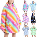 Miniatyrbild 1 av 3: Filt Luvtröja Fleecefodrad Varm Sherpa Stjärnfickor Överdimensionerade Loungewear Nattkläder För flickor Pojkar Tonåring Gold