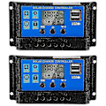 Miniatyrbillede 1 af 5: 2 stk. 30a Solcelle Batteri Controller 12v/24v Solpanel Ladecontroller Jord Solpanel Kontrol
