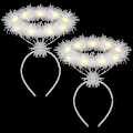 Miniatyrbillede 1 af 5: 2 Pak Lysende Engel Halo Hårbøjle LED Hvid Fjer Hårbøjle Engel Halo Hårbøjle Til Jul XiXi