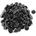 Miniatyrbillede 1 af 5: Gummi nålelukninger, 100 stk. reversnålelukninger, broche slips hat badge emblem badge, sort