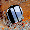 Miniatyrbilde 3 av 5: Sort Obsidian Spåspeil, Naturlig Sort Obsidian Spåspeil for Feng Shui med Stativ, Yoga Energi Speil Interiør