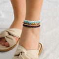 Miniatyrbillede 3 af 5: 7 stk. Elastiske Ankelkæder med Perler til Kvinder Piger Håndlavet Strand Boho Farverige Perler Ankelarmbånd Sæt - -