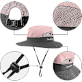 Miniatyrbild 3 av 5: Solhatt för barn med hästsvanshål UPF 53 Bucket Hatt för flickor sommarstrandfiske