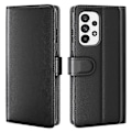 Miniatyrbillede 1 af 5: Kompatibel med Samsung Galaxy A53 5G Wallet Case Split Læder Ægte Læder Folio Flip Stand Stødsikkert Cover Black