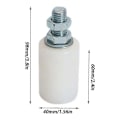Miniatyrbillede 2 af 5: Nylon Øvre Guide Olive, 2 Rulleenheder til Skydedør, Fastgørelse med Gevindstang, Olive eller Guiderulle (40x60MM2stk)