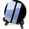 Miniatyrbilde 1 av 5: Sort Obsidian Spåspeil, Naturlig Sort Obsidian Spåspeil for Feng Shui med Stativ, Yoga Energi Speil Interiør