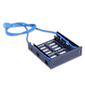 Miniatyrbillede 1 af 5: 2 X Usb 3.0 Frontpanel med 3,5 tommer enhed/hdd eller 2,5 tommer ssd/hdd til 5,25 diskettedrev til optisk drev (haoyi
