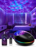 Galaxy-projektor, Skylight Ocean Wave Galaxy-lys for voksne og barn, Stjerneprojektor nattlys med hvit støy, timer, Bluetooth-høyttaler