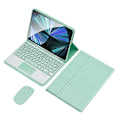 Pikkukuva 1 / 5: TP-1099 Yhteensopiva iPad 10.9 (2022) Langaton Näppäimistö Kotelo Hiirellä, PU Nahka Folio Käännettävä Bluetooth Näppäimistö Kotelo Green