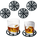 Pikkukuva 1 / 5: Halloween Coasters 4 kpl Hämähäkinverkko kuppityyny Halloween imukykyinen kupinpidike juomille Liukumaton Pullo Tarvikkeet Sisustus spider web