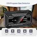 Miniatyrbillede 2 af 5: RV Kulilte- og Propangasdetektor, Dobbelt LP/CO Gasalarm med Separate LCD Indikatorlys Edition d