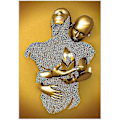 Miniatyrbild 1 av 4: Kärlekshjärta 3D-effekt Väggkonst Abstrakt Metallskulptur Canvas Modern Målning Väggdekor 3040cm Guld--ZZY