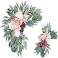 Miniatyrbild 1 av 5: QSDGFH Pion Swag Båge Bröllopsbåge Blommor Set med 2 Blomster Swags för Bröllopsceremoni Skylt Konstgjord Blomma Eukalyptusblad Girlang för Bröllop Hem
