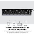Miniatyrbild 3 av 5: 480Mbps 7 Portars USB 2.0 Hub, Multifunktionell Hub Splitter Hög Hastighet Dataöverföring för Mobiltelefon, Tablet PC, Tangentbord, Mus, Hårddisk, PS