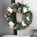 Miniatyrbillede 3 af 5: Julepynt Julekrans Ornamenter Rattan Cirkel Simulation Rød Frugt Dørhængende 30cm Q
