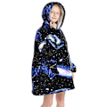 Miniatyrbild 2 av 2: Filt Luvtröja Fleecefodrad Varm Sherpa Stjärnfickor Överdimensionerade Loungewear Nattkläder För flickor Pojkar Tonåring Universe