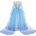 Pikkukuva 3 / 5: Frozen 2 Elsa Prinsessa Tylli Mekko Pitkähihainen Gradientti Puku Lapset Tytöt Halloween Joulu Cosplay Juhlaesitys Fancy Pue Light Blue 3-4 Years