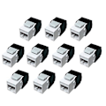 Miniatyrbild 1 av 5: 10-pack Cat6a Rj45 - Cat6 Kompatibel - 180 Graders Verktygslös - Ethernet Vägg - Cat6a Nätverkskoppling