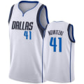 Miniatyrbild 1 av 2: Herr Dam Baskettröja PORZINGIS 6# NOWITZKI 41# DONCIC 77# Kortärmad topp t-shirt Sport löpar T-shirts white #41 S