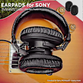 Miniatyrbillede 4 af 5: Udskiftningsørepuder til Sony MDR 7506, V6 & CD900ST med memory foam ørepude og egnet til andre on-ear hovedtelefoner (sort)