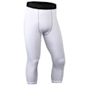Miniatyrbild 1 av 2: Herr Gym Compression Leggings Base Layer Running Tight Byxor 3/4 Training Fitness Byxor White XL