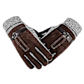 Miniatyrbild 1 av 5: Vinter varma handskar för män Äkta mocka Grisläder Handskar Vantar Tjocka Cykel Motorcykel Handskar Män Stickade Guantes Brown a