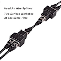 Pikkukuva 4 / 5: Rj45-liitin, Rj45 1 naaras - 2 naaras, Rj45-liitinjakaja, Ethernet Cat 5 / Cat 6 / Cat 7 Ethernet Lan -kaapelin jatkojohto, Surffaa verkossa samalla